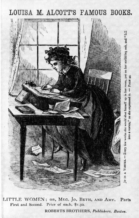 Jo March in a garrett illustration