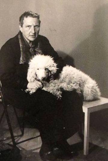 Gertrude Stein and her dog basket