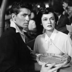 Farley Granger and Ruth Roman in Strangers on a Train (1951)