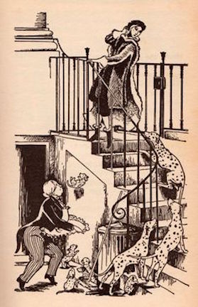 Illustration from the 1956 edition of Dodie Smith's The Hundred One Dalmatians - Janet and Anne Grahme-Johnstone