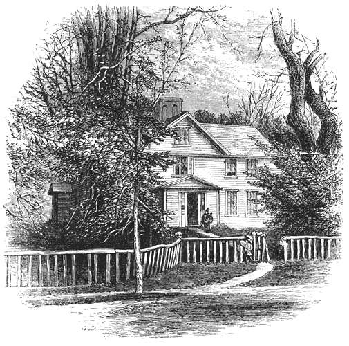 Orchard House, home of the Alcotts — an 1875 engraving