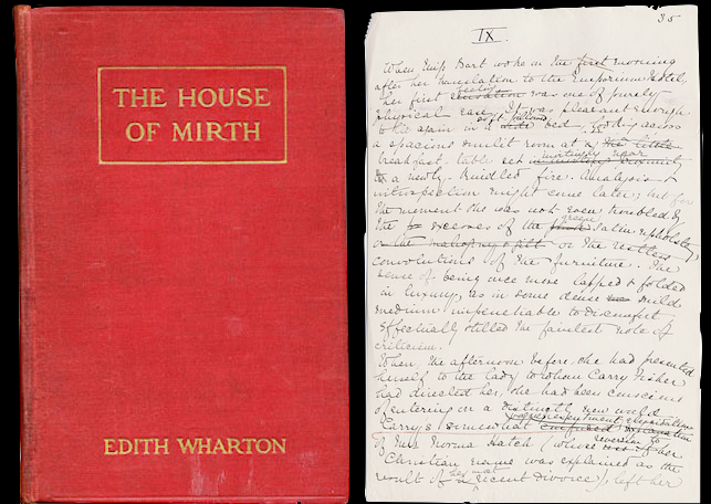 The house of mirth by Edith Wharton 1905 - original cover and manuscript page