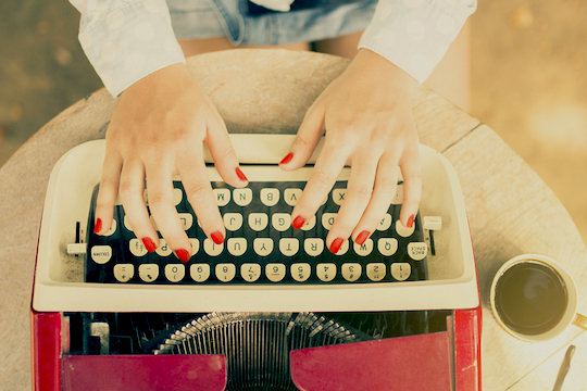 Typing On A Typewriter