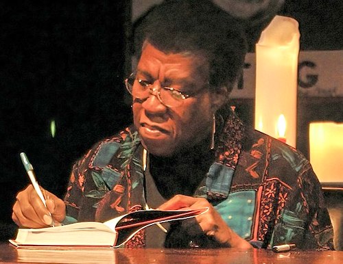Octavia Butler signing a book