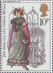 Jane austen Catherine Moreland Northanger Abbey stamp 1975