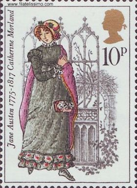 Jane austen Catherine Moreland Northanger Abbey stamp 1975