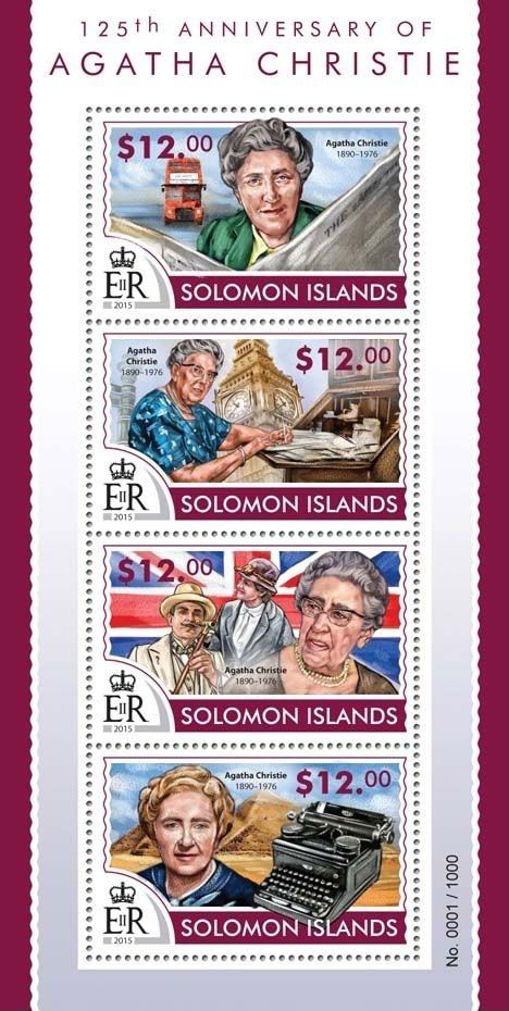 Agatha Christie Solomon Island stamps 2015