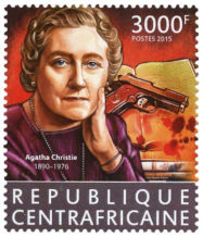 Agatha Christie Stamp 125th anniversary Republique Centrafricaine