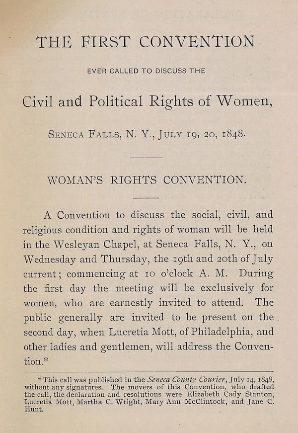 declaration of sentiments- Seneca Falls, 1848-1