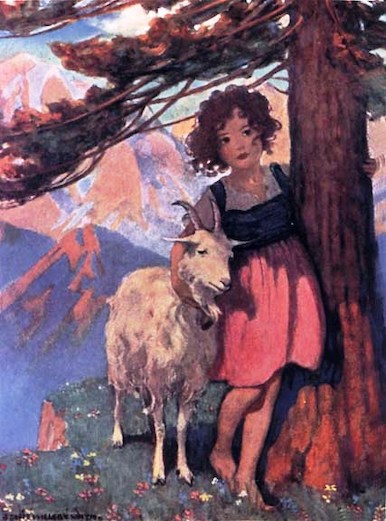 Illustration from 1922 edition of Heidi by Johanna Spyri - Jessie Willcox Smith