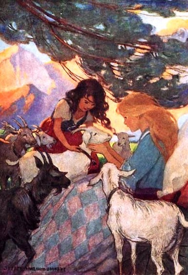 Clara visits Heidi - Jessie Willcox Smith