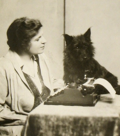 Rachel Field and her dog, Spriggen