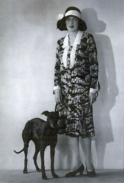 Caresse Crosby and her whippet