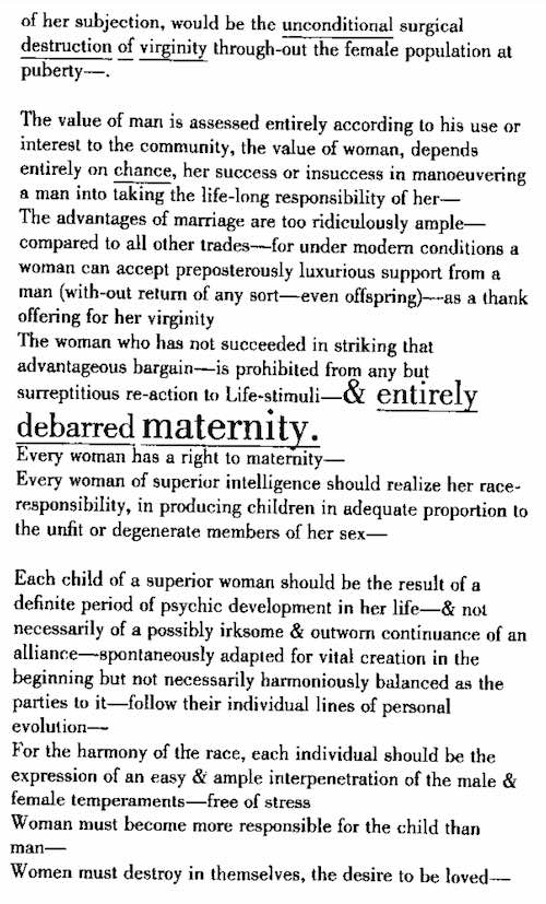 Feminist Manifesto by Mina Loy part 3