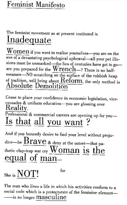 Mina Loy's Feminist Manifesto part 1